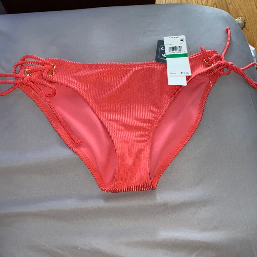 Tie-Side Ribbed Bikini Bottom